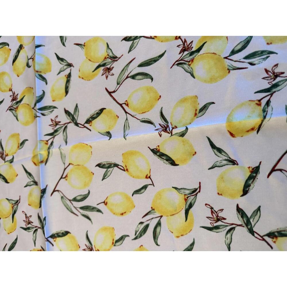 Yellow Lemon Print Square Scarf for Women - Picture 2 of 3